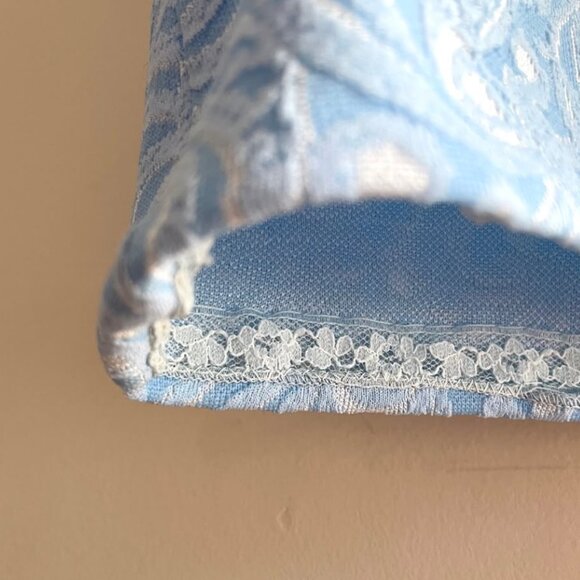 1960s Short-Sleeve Blue Swirl Dress - Picture 2 of 4